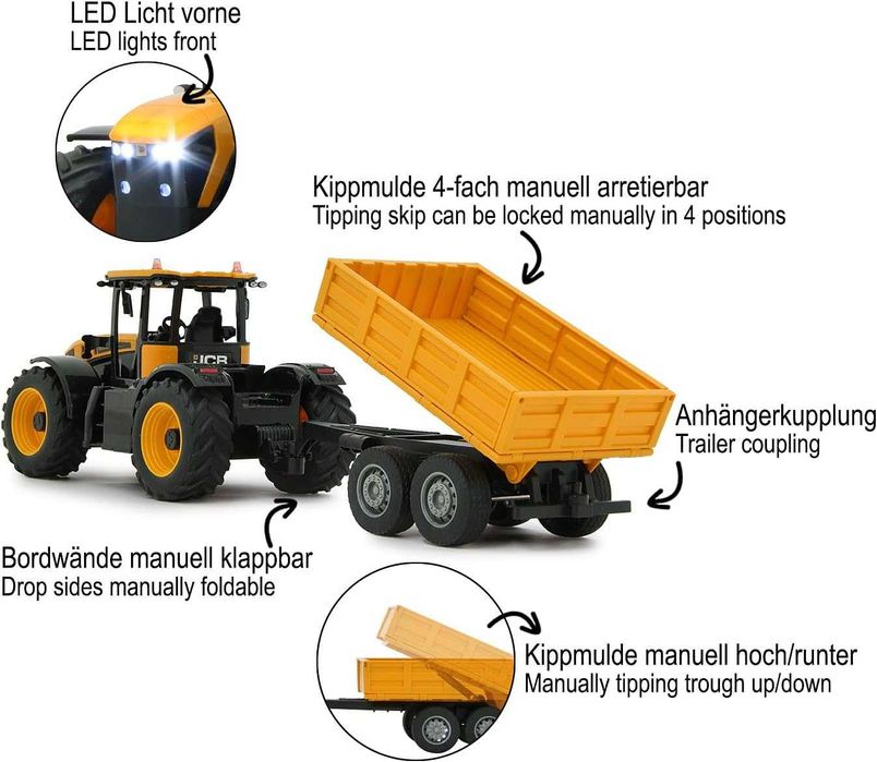 Трактор с ремаке RC Радиоуправлям 1:24 JCB с LED светлини