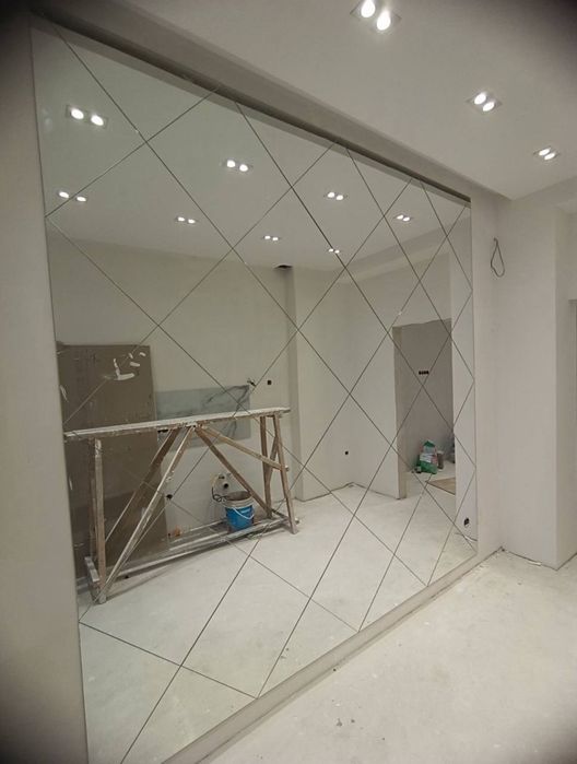 Ромбик зеркало Душавой кабина Витраж Оргстекло