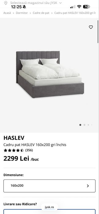 Pat 160x200 Jysk nou in cutie si Saltea Saltex UltraOrtopedica 160x200