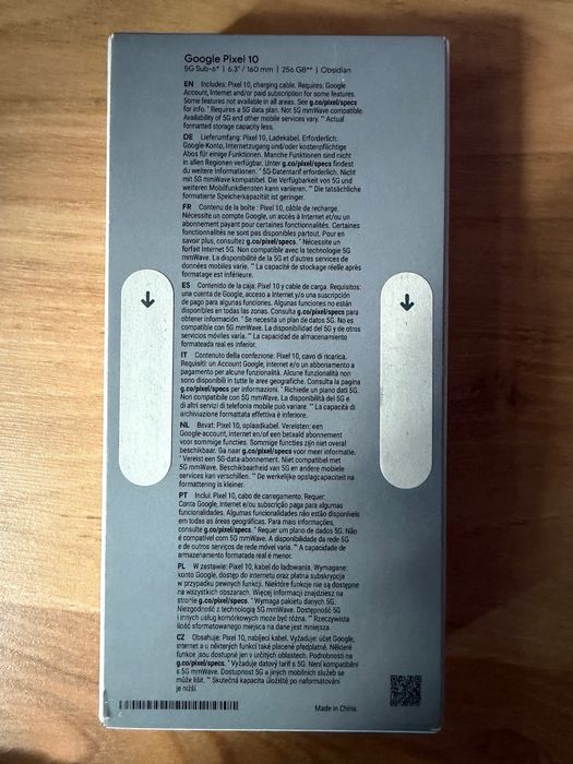 Goigle Pixel 10 256 GB Черен Obsidan ЗАПЕЧАТАН