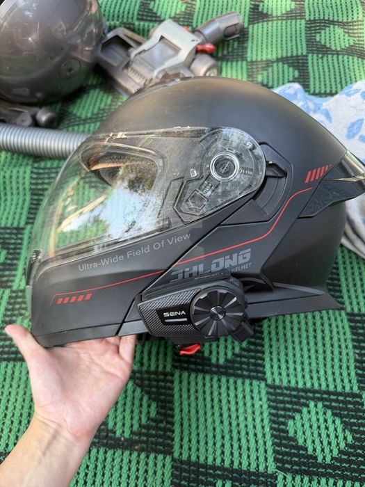 Мотошлем JHLONG + Bluetooth-гарнитура SENA Spider ST1