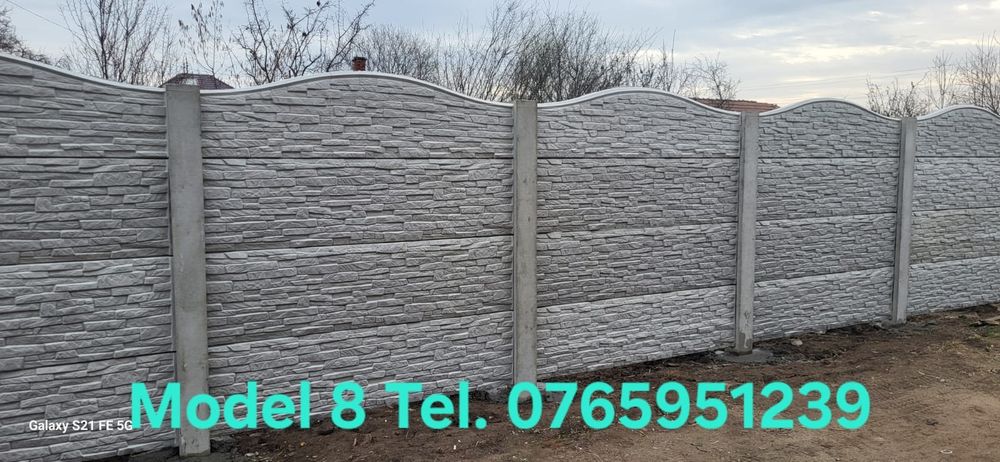 Vând garduri din beton diferite modele,confecționez la comandă  porți
