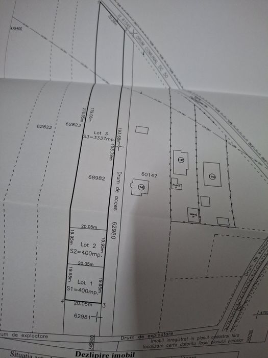 TEREN INTRAVILAN Parcelat de vanzare