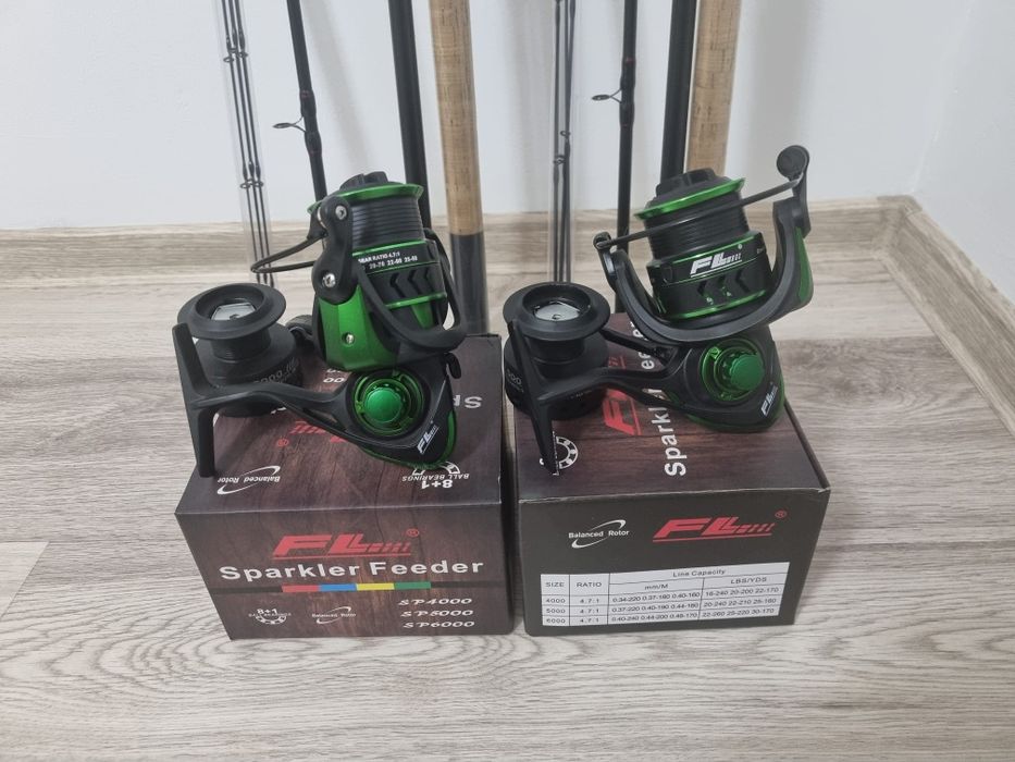 SET 2 Feedere FL Ultra Feeder 3.90 + 2 Mulinete FL Sparkler 5000