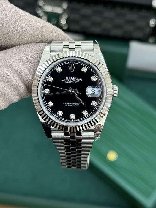 Rolex Date-Just Diamond 41 Black Dial