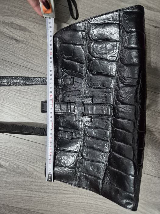 Geanta piele naturala neagra