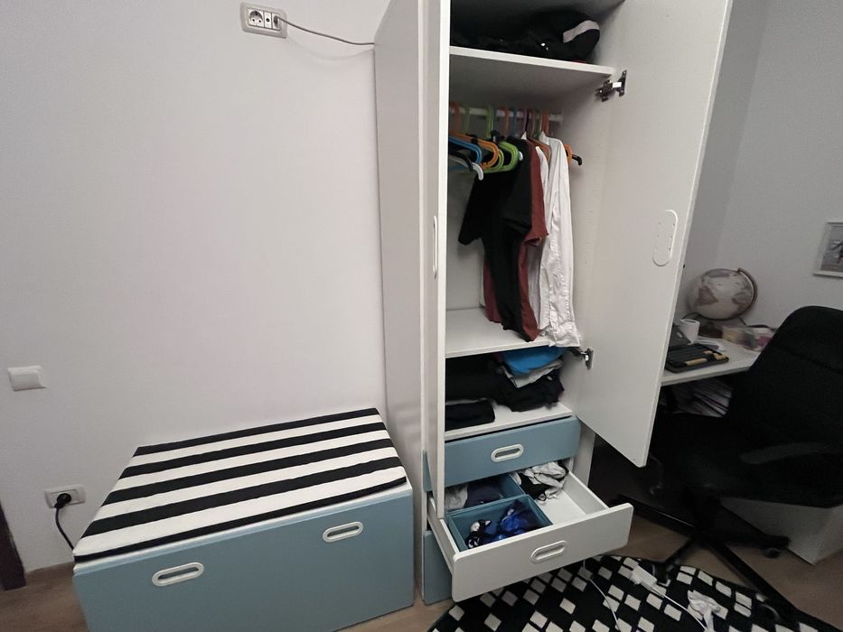 Vand set mobilier dulap+ lada depozitare pentru camera copii, Ikea