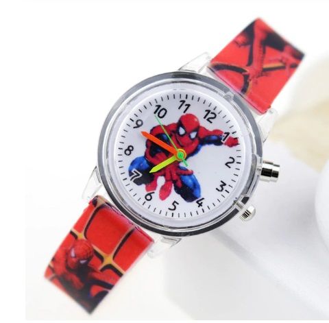 Светещ LED Ръчен Детски Часовник на Спайдърмен