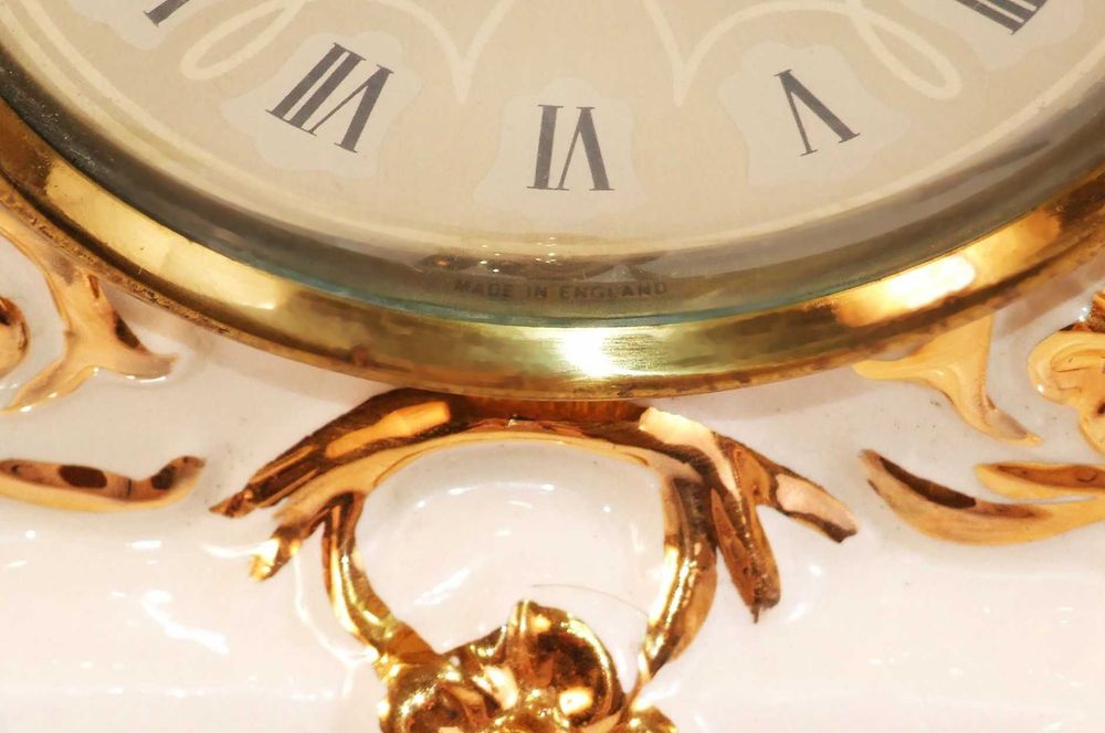 Ceas KAMINI cu porumbei, portelan, Made in England, IDEAL CADOU