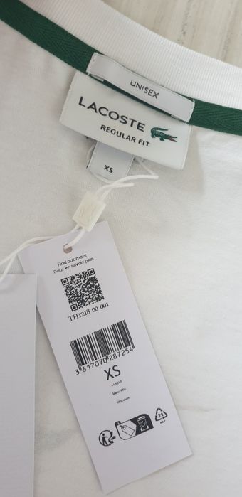 Lacoste Cotton Regular Fit  Unisex  XS НОВО ОРИГИНАЛНА Унисекс Тениска