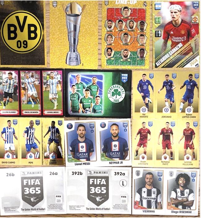 Cartonașe fotbaliști Panini, Match Attax și Abtibilduri