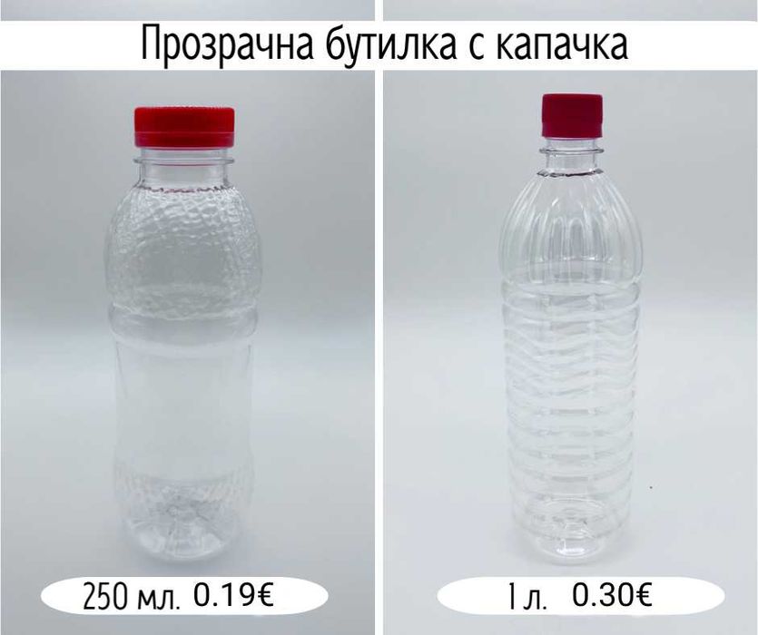 Пластмасови бутилки и туби с капачки