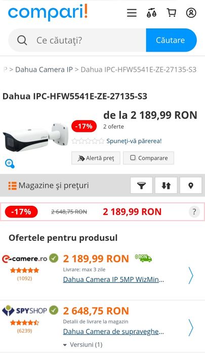 Camere supraveghere DAHUA + NVR