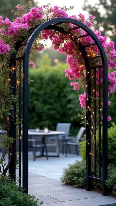 Suport din lemn pentru flori arcuit