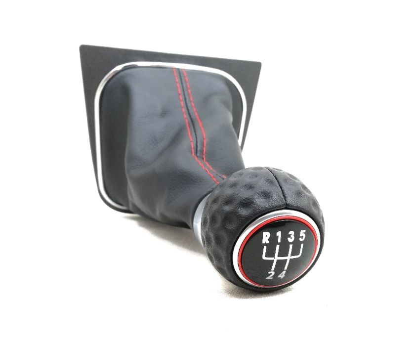 Топка скоростен лост с маншон червен шев VW Golf MK5,MK6, Jetta, EOS