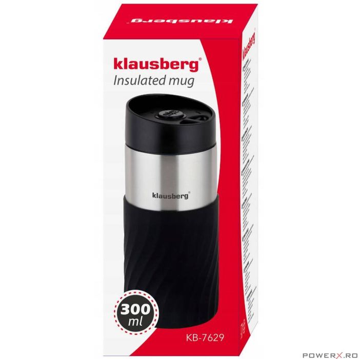 Cana termica, gri, 300 ml, termos, inox, Klausberg