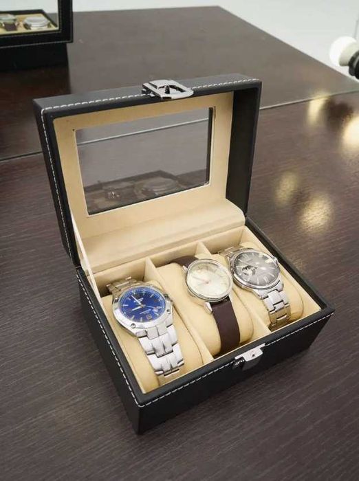 Шкатулка Органайзер для Хранения Часов, на 3 слота | ПОДАРКА