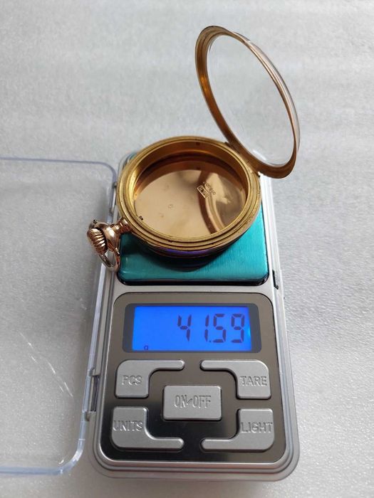 Златен 18к джобен часовник Зенит(Zenith) отлично съст-е 42 гр. в 18к