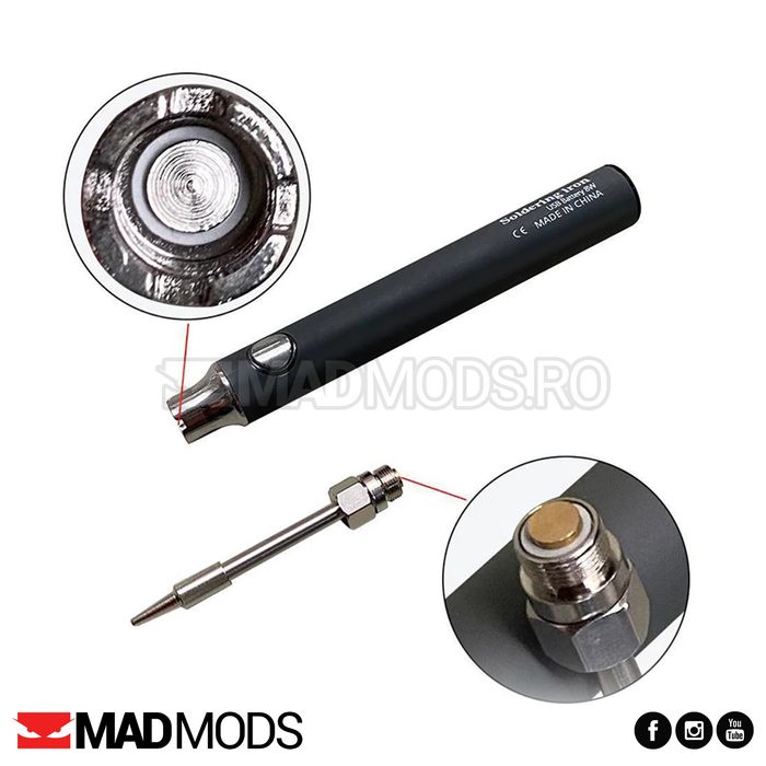 Set pistol de lipit letcon portabil, fara fir, cu acumulator