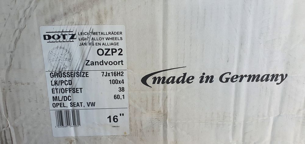 Jante dotz, Opel, Seat, Wv,  4x100 R16 ET 38 noi