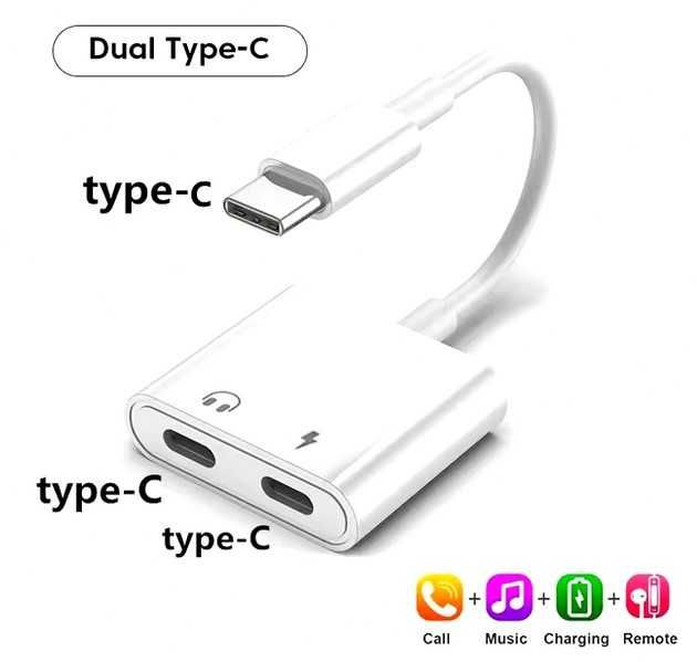 Adaptor USB-C tata to 2 x USB-C mama
