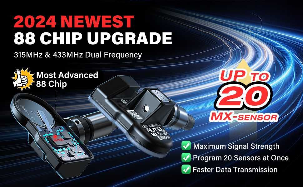 TPMS Датчик за гуми Autel MX-Sensor 433/315MHz,100%покритие,8г. Гаран