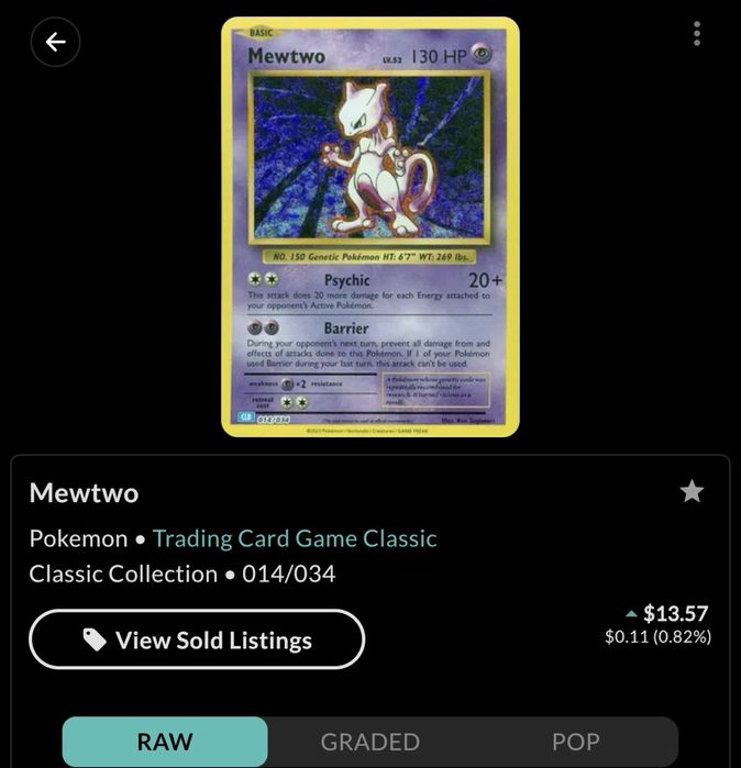 2016 Pokemon XY Evolutions 51 Mewtwo-Reverse Foil