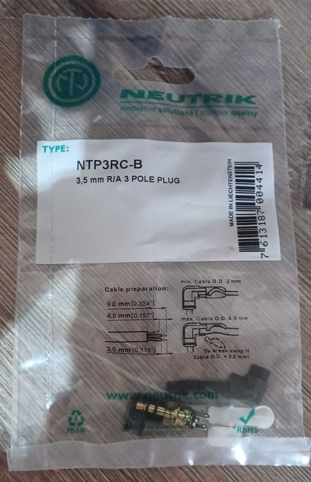 Conector jack 3.5mm Neutrik NTP3RC-B