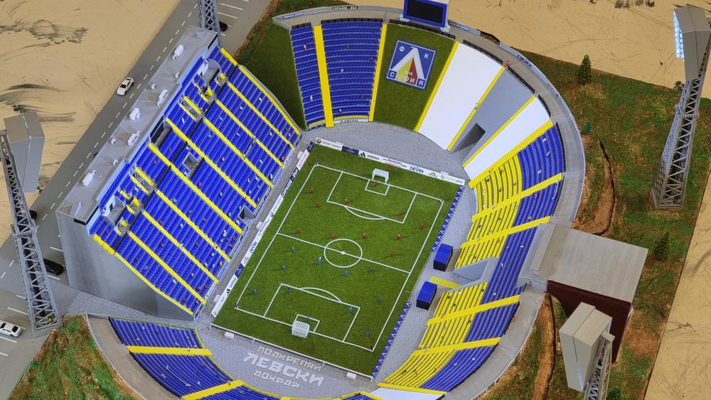 Ръчно изработен макет на стадиона Георги Аспарухов (Герена)