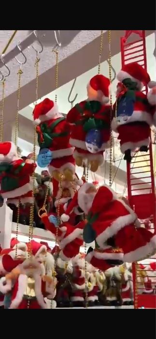 Санта на веревке Дед Мороз 25см