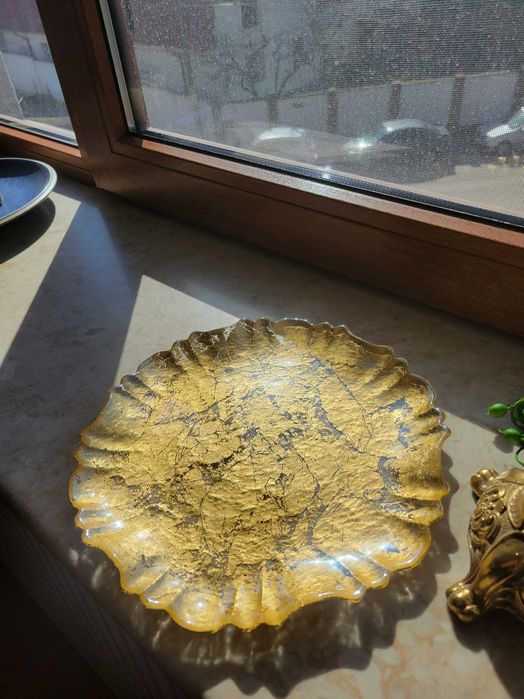 Sfeșnice lumânări cu farfurie aurită cadou NOI ambalate