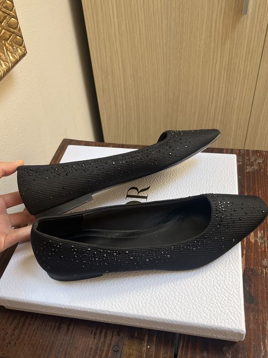 Pantofi (balerini) eleganți, Zara, negri & pietre decirative