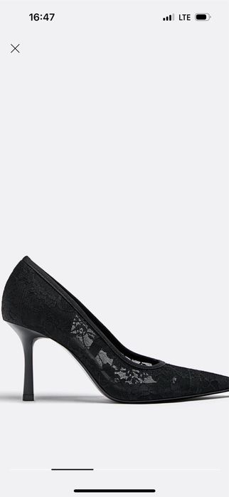 Елегантни дамски токчета с дантела – размер 40