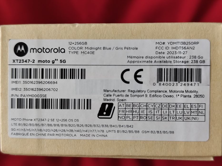 Motorola G84 5G / 12 GB RAM+256 GB Nou