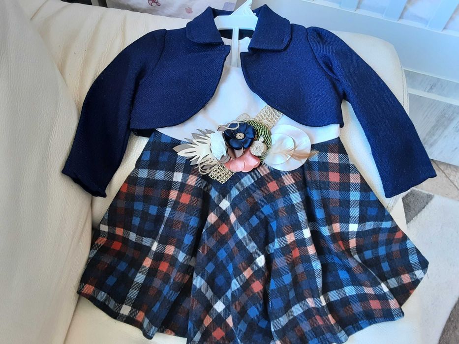 Бебешки / Детски официален комплект (рокля и сако) р  92.