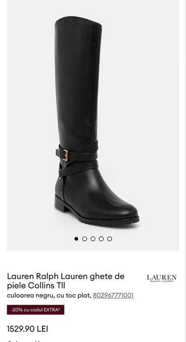 Cizme Ralph Lauren din piele naturală, mărimea 36.5 – ca noi