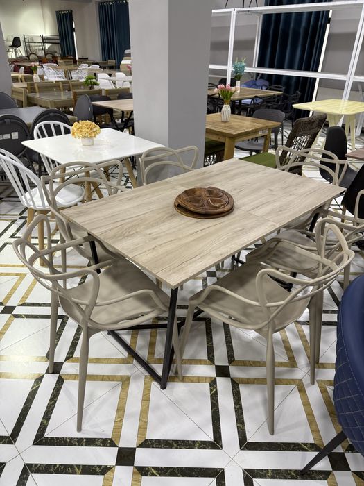 Стол стуллар пластмасса йоғочли профилли темирли стул деревянные