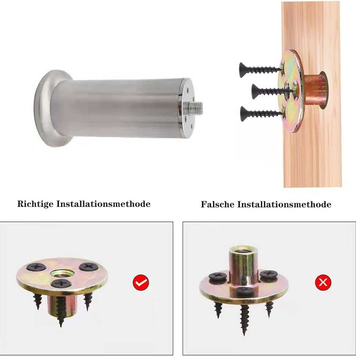 Pachet 4 picioare mobilier inox, dulap, canapea 5,8,10,12,20  cm