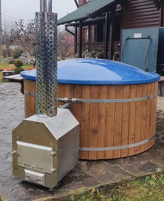 Ciubar diametru 2 m - fibra sticla - albastru paietat