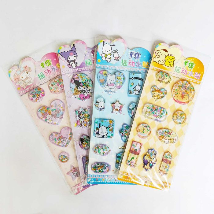 Объемные наклейки с водой и блестками внутри