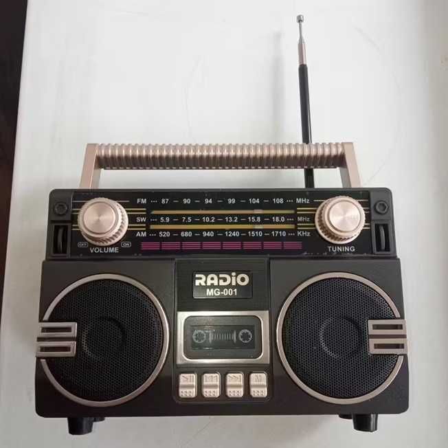 Ретро стерео преносимо радио MG001 с USB зареждане, TF карта AUX AM/FM