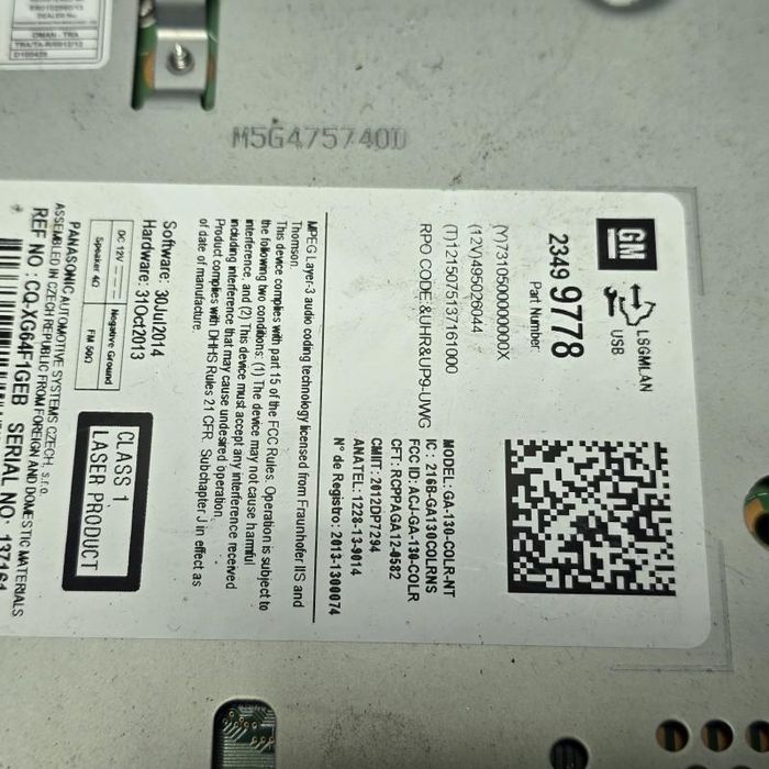 Unitate CD Player auto HIFI cu navigatie Opel Mokka