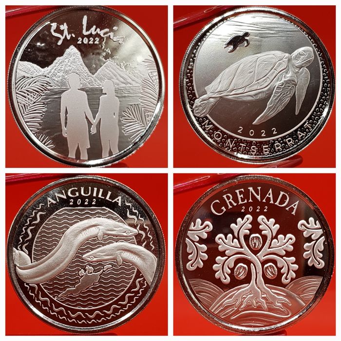 SUA Scottsdale Mint EC8 2021 si 2022 complete monede argint lingou 999