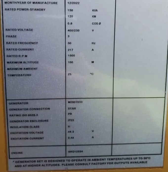 Generator Caterpillar 150kwa