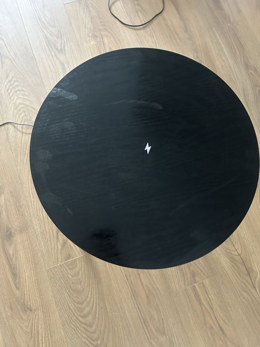 Masuta cafea AT600, rotunda, negru + gri, 50 x 50 x 57.5 cm