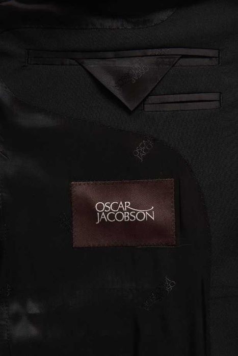 Sacou blazer de lux 54 XXL slim Oscar Jacobson lana luxury negru