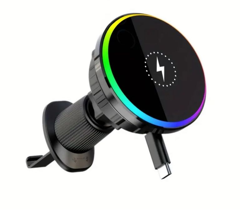 Incarcator Auto Magsafe Wireless Cablu Retractibil Negru