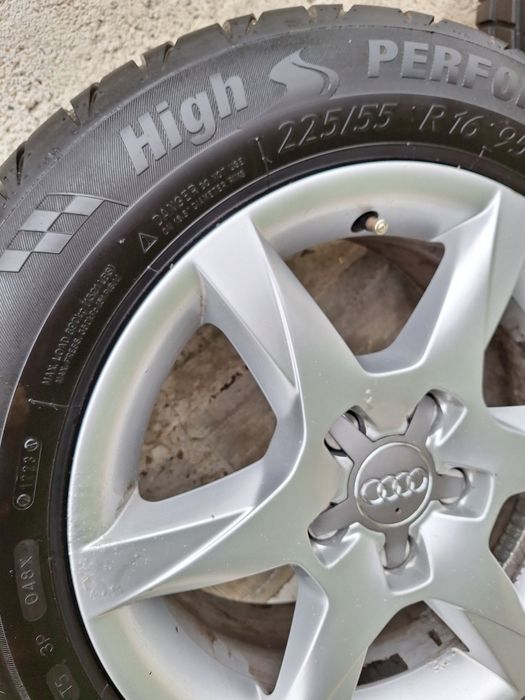 Vând jante audi  5×112/R16  în stare bună, cauciucuri noi dot2023
