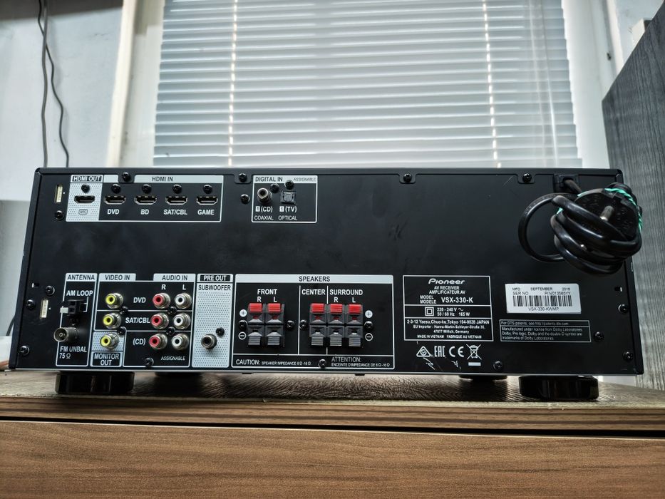 5.1 канален ресивър PIONEER vsx-330 Usb 4K HDMI (ARC)