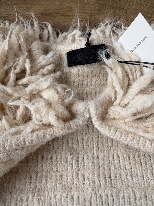 Jacheta de blana Zara tricot virala noua cu eticheta
